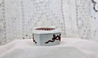 Limoges France Heart Trinket Box Maroon Floral Pattern Hand Painted Porcelain
