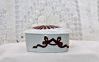 Limoges France Heart Trinket Box Maroon Floral Pattern Hand Painted Porcelain