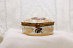 Vintage Limoges France Romantic Couple Trinket Box Hand Painted Porcelain