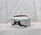 Limoges France Heart Trinket Box Maroon Floral Pattern Hand Painted Porcelain
