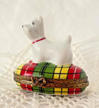 Limoges France Peint Main Signed Westie/Scottie Dog Trinket Box