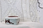 Limoges France Heart Trinket Box Maroon Floral Pattern Hand Painted Porcelain