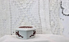 Limoges France Heart Trinket Box Maroon Floral Pattern Hand Painted Porcelain