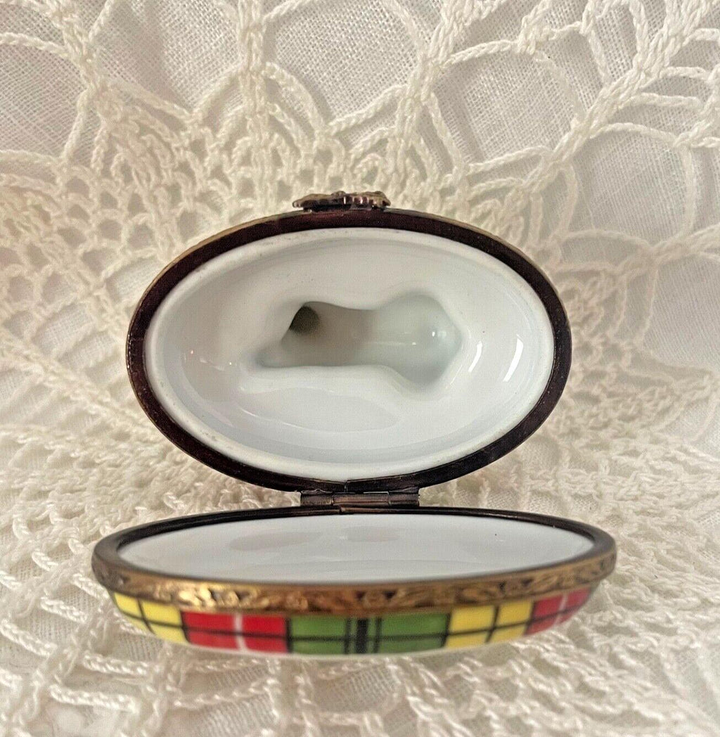 Limoges France Peint Main Signed Westie/Scottie Dog Trinket Box