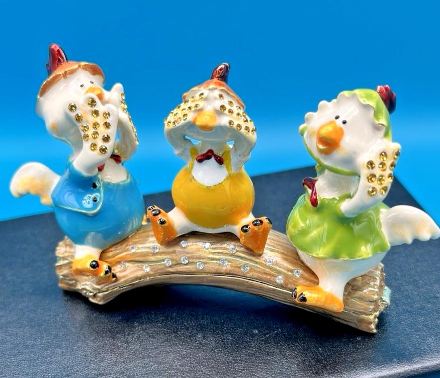 Keren Kopal Ducklings Hear No Evil See No Evil Speak No Evil Trinket Box