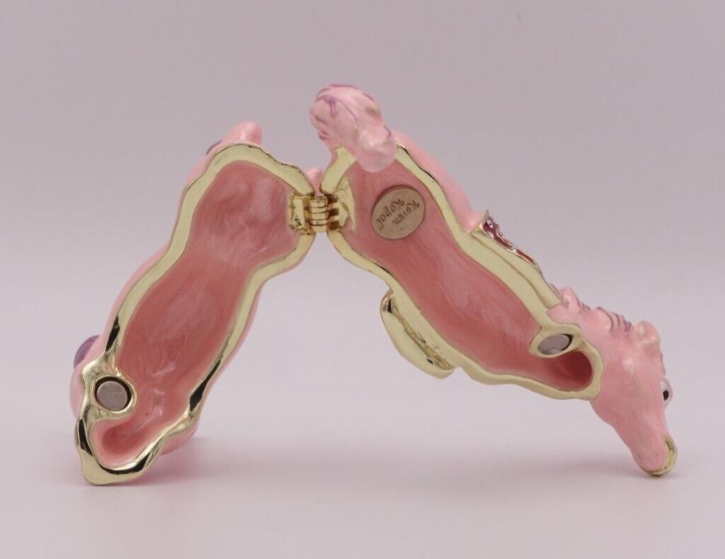 Keren Kopal Pink Horse Trinket Box | Jeweled Enamel Pony Keepsake Box | Swarovski Crystal Collectible