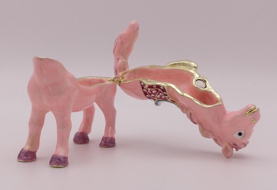 Keren Kopal Pink Horse Trinket Box | Jeweled Enamel Pony Keepsake Box | Swarovski Crystal Collectible