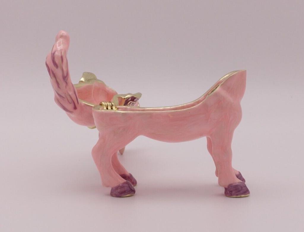 Keren Kopal Pink Horse Trinket Box | Jeweled Enamel Pony Keepsake Box | Swarovski Crystal Collectible