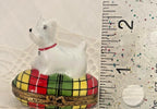 Limoges France Peint Main Signed Westie/Scottie Dog Trinket Box
