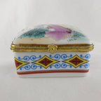 Limoges Style - Japanese Geisha Trinket Box Vintage Hand Painted Collectible