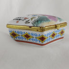 Limoges Style - Japanese Geisha Trinket Box Vintage Hand Painted Collectible