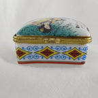 Limoges Style - Japanese Geisha Trinket Box Vintage Hand Painted Collectible