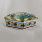 Limoges Style - Japanese Geisha Trinket Box Vintage Hand Painted Collectible