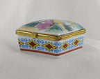 Limoges Style - Japanese Geisha Trinket Box Vintage Hand Painted Collectible