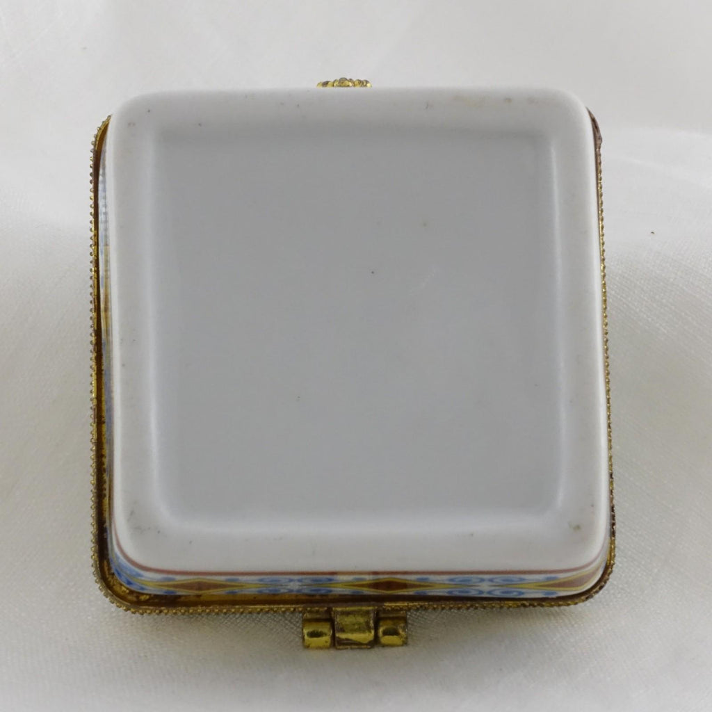Limoges Style - Japanese Geisha Trinket Box Vintage Hand Painted Collectible