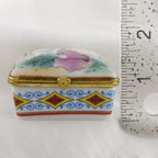 Limoges Style - Japanese Geisha Trinket Box Vintage Hand Painted Collectible
