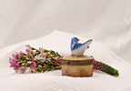 Vintage Bluebird Trinket Box | Hand Painted Porcelain Bird Keepsake Box | Hinged Floral Collectible Gift