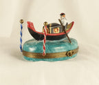 Limoges France Venetian Gondola Trinket Box Oval Porcelain Ltd Ed Repaired