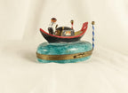Limoges France Venetian Gondola Trinket Box Oval Porcelain Ltd Ed Repaired