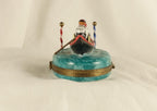 Limoges France Venetian Gondola Trinket Box Oval Porcelain Ltd Ed Repaired