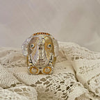 Jeweled Indonesian Elephant Trinket Box Enamel Crystal Keepsake Box (magnetic closure)