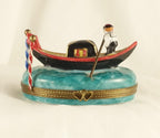 Limoges France Venetian Gondola Trinket Box Oval Porcelain Ltd Ed Repaired