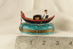 Limoges France Venetian Gondola Trinket Box Oval Porcelain Ltd Ed Repaired