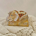 Jeweled Indonesian Elephant Trinket Box Enamel Crystal Keepsake Box (magnetic closure)