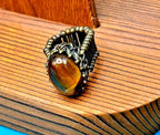 Stretchy Faux Tiger Stone ring