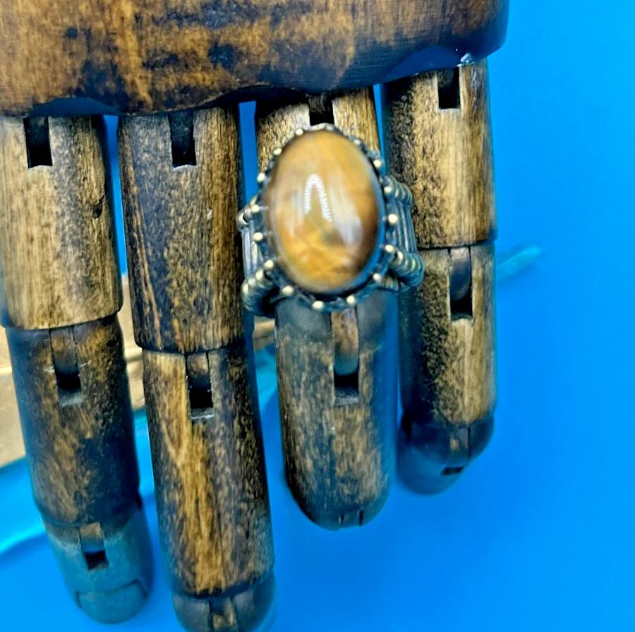 Stretchy Faux Tiger Stone ring