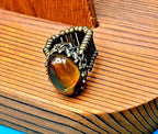 Stretchy Faux Tiger Stone ring
