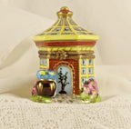 Limoges France Peint Main Garden Gazebo Trinket Box Hand Painted Porcelain