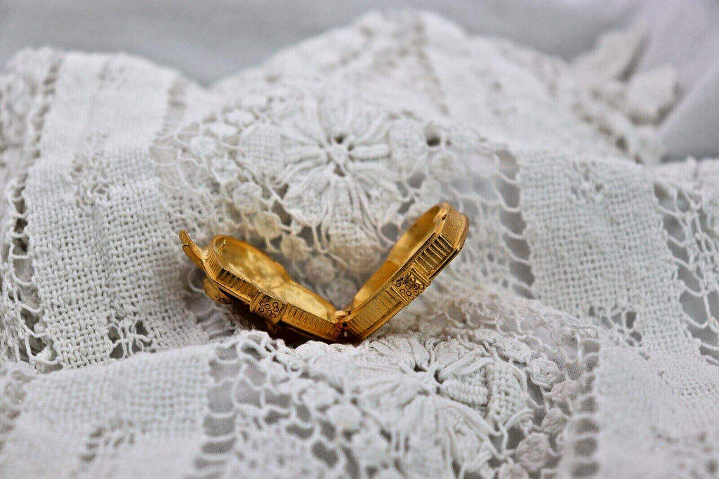 Bob Mackie Red Heart Trinket Box Crystal Pill Box Collectible