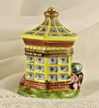 Limoges France Peint Main Garden Gazebo Trinket Box Hand Painted Porcelain