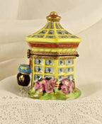 Limoges France Peint Main Garden Gazebo Trinket Box Hand Painted Porcelain