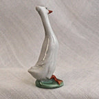 Porcelain Duck Figurine: Cheeky White Runner - Hand-Painted Art Nouveau
