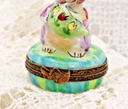 Limoges Porcelain Trinket Box, Rabbit with Watering Can (Hand-Painted)