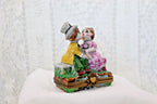 Limoges Porcelain Trinket Box, Kissing Couple (3 x 2 inches)