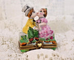 Limoges Porcelain Trinket Box, Kissing Couple (3 x 2 inches)