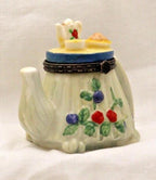 Porcelain Teapot Trinket Box - Colorful, Glossy Finish