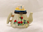 Porcelain Teapot Trinket Box - Colorful, Glossy Finish