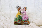 Limoges Porcelain Trinket Box, Kissing Couple (3 x 2 inches)