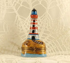 Limoges France Nautical Trinket Box | Lighthouse Seaside Keepsake