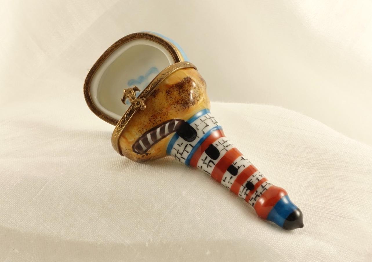 Limoges France Nautical Trinket Box | Lighthouse Seaside Keepsake