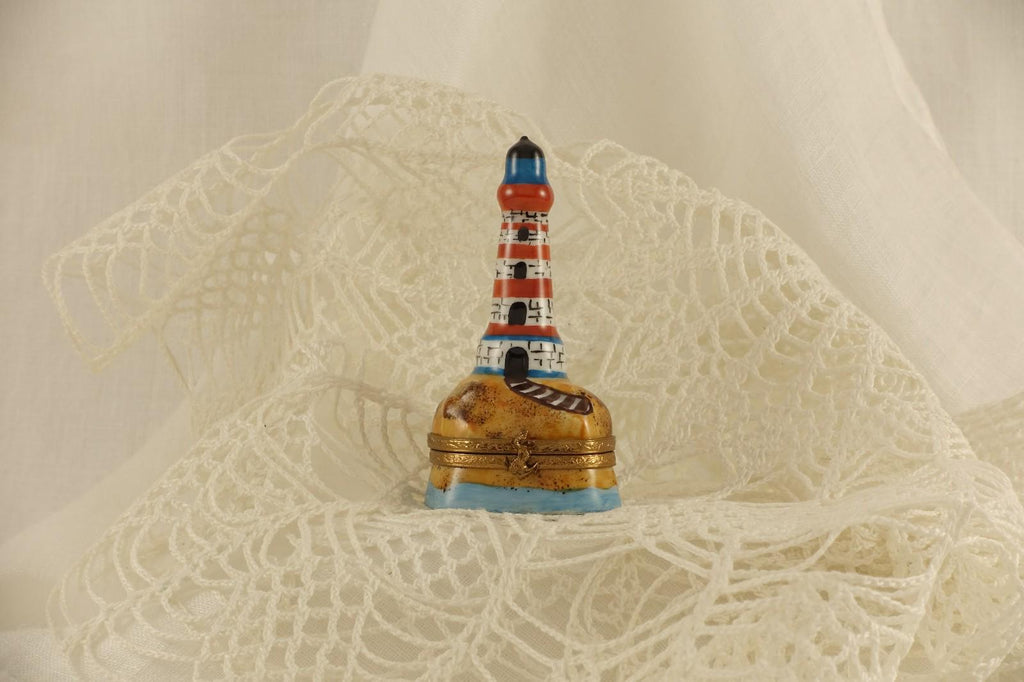 Limoges France Nautical Trinket Box | Lighthouse Seaside Keepsake