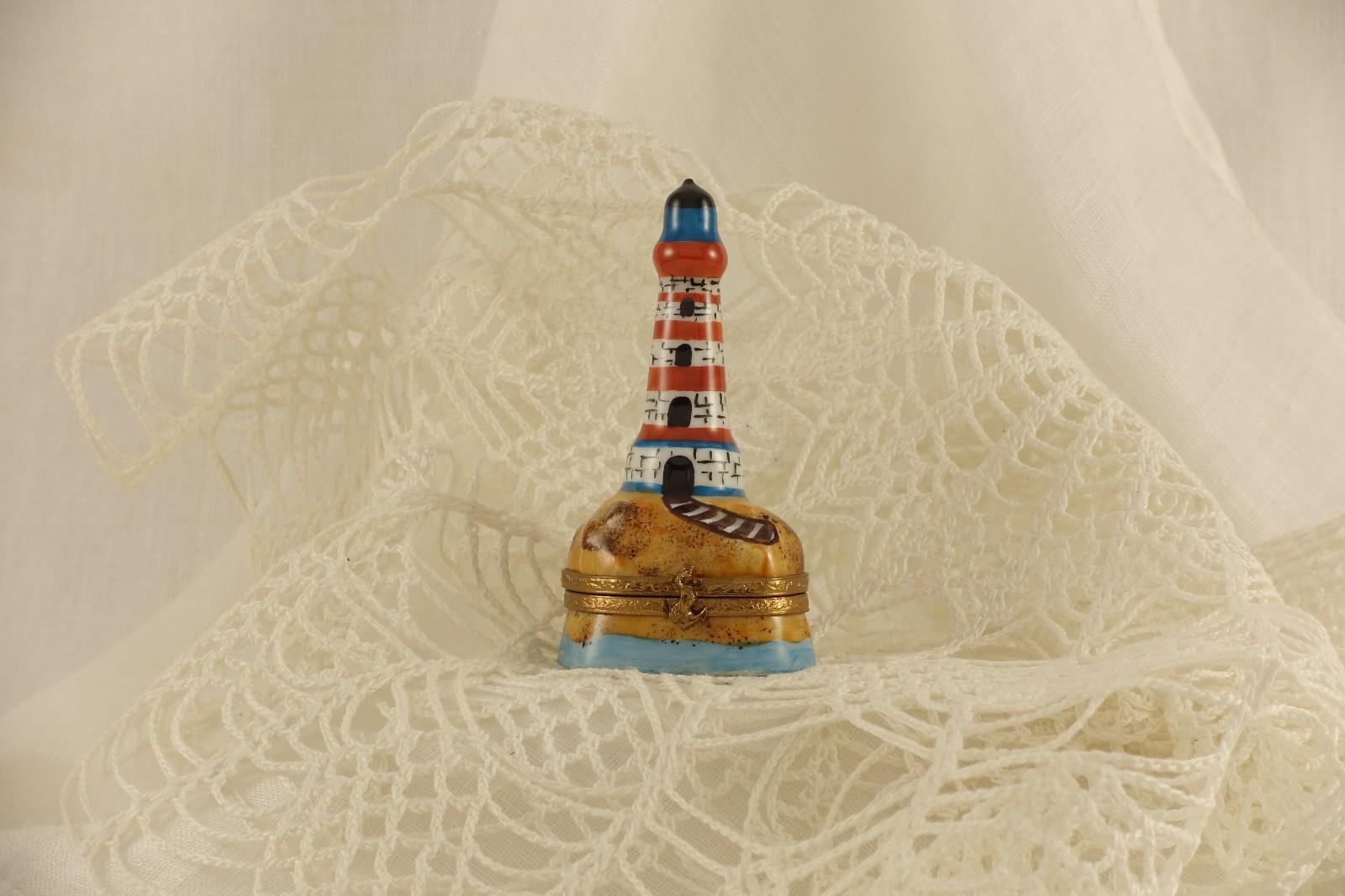 Limoges France Nautical Trinket Box | Lighthouse Seaside Keepsake