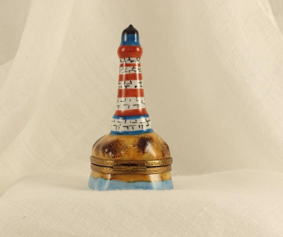 Limoges France Nautical Trinket Box | Lighthouse Seaside Keepsake