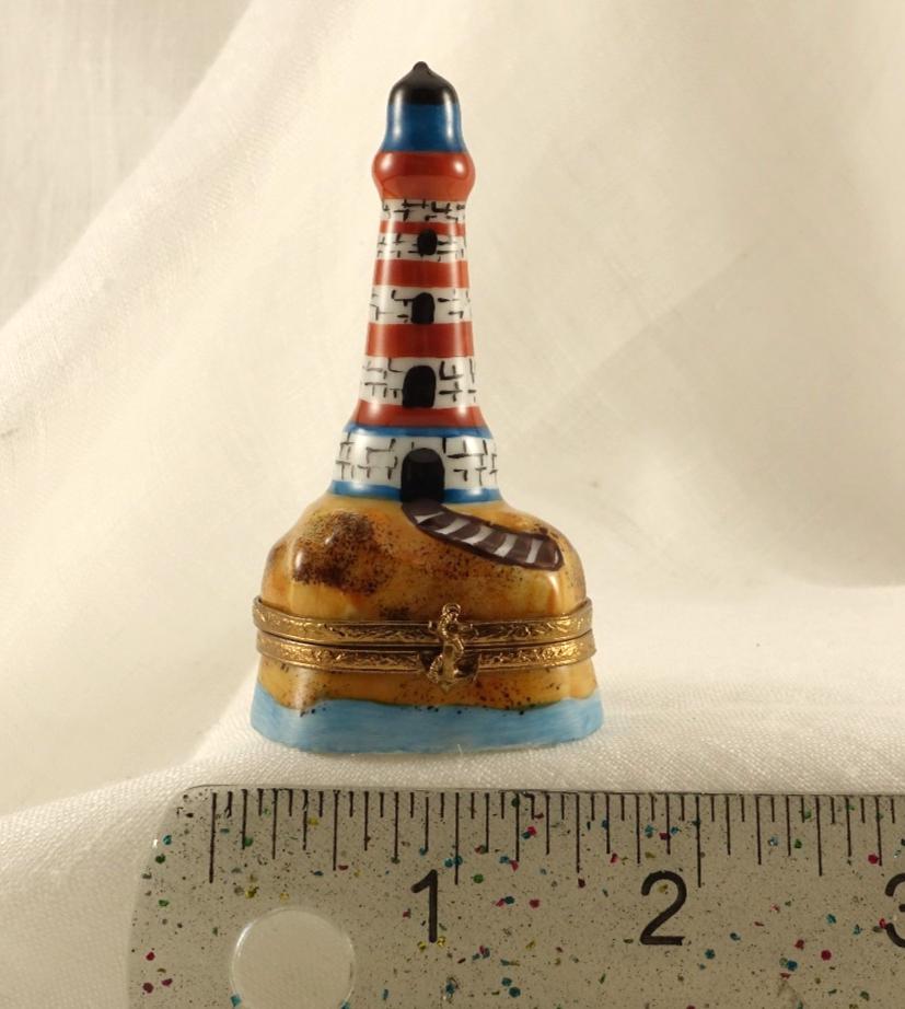Limoges France Nautical Trinket Box | Lighthouse Seaside Keepsake