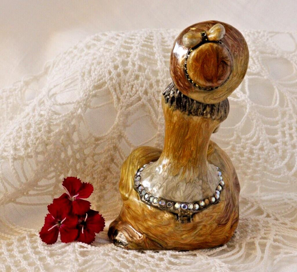 Jeweled Lady Trinket Box | Enamel Metal Keepsake Box Art Deco Flapper Style