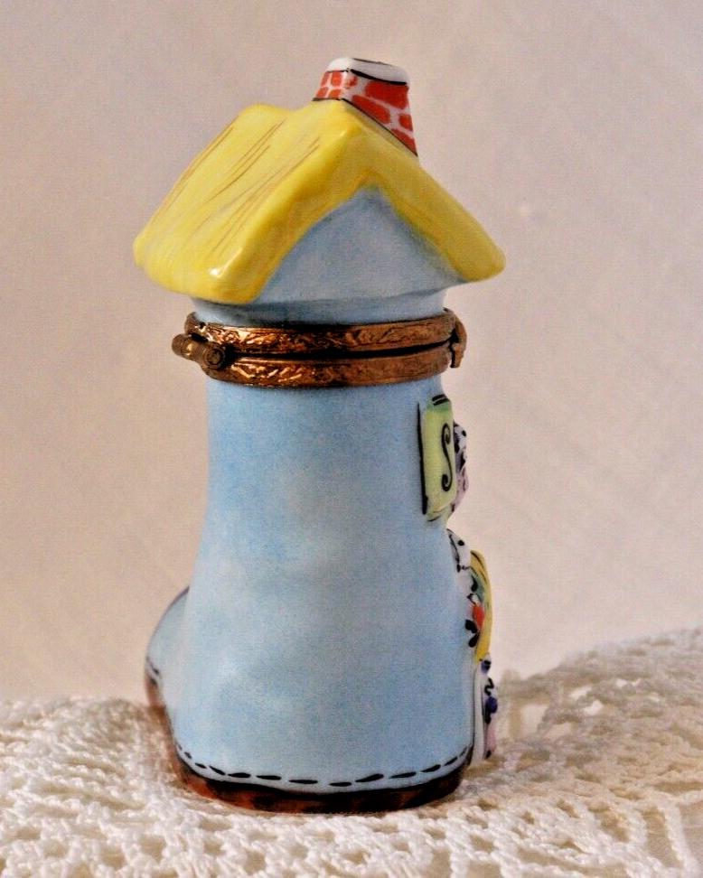 Limoges Old Woman in a Shoe Trinket Box | Mouse Family Collectible